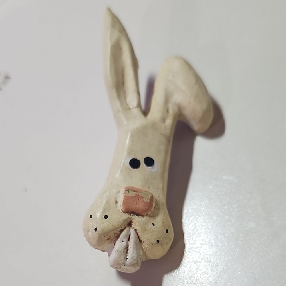 Charming Cream Bunny Brooch Pin